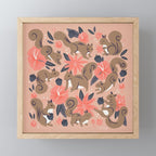 Squirrels & Blooms â Peach & Tan Mini Art Print Gallery Image 1