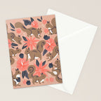 Squirrels & Blooms â Peach & Tan Stationery Card Gallery Image 2