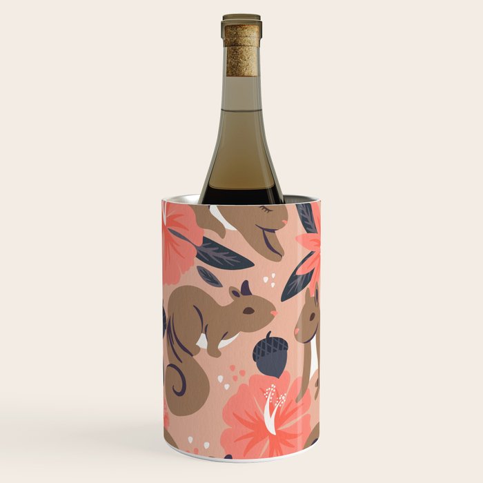 Squirrels & Blooms â Peach & Tan Wine Chiller Gallery Image 2