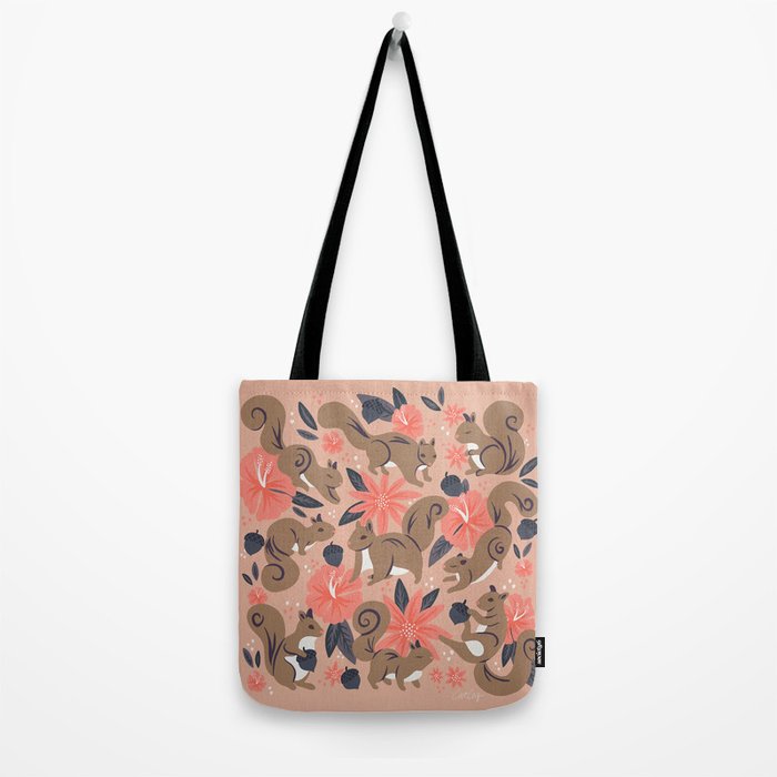 Squirrels & Blooms â Peach & Tan Tote Bag Gallery Image 2
