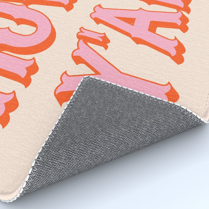 Southern Welcome: Howdy Y'all (bright pink and orange old west letters) Rug Gallery Image 4