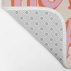 Southern Welcome: Howdy Y'all (bright pink and orange old west letters) Bath Mat Gallery Image 2