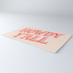 Southern Welcome: Howdy Y'all (bright pink and orange old west letters) Rug Gallery Image 3