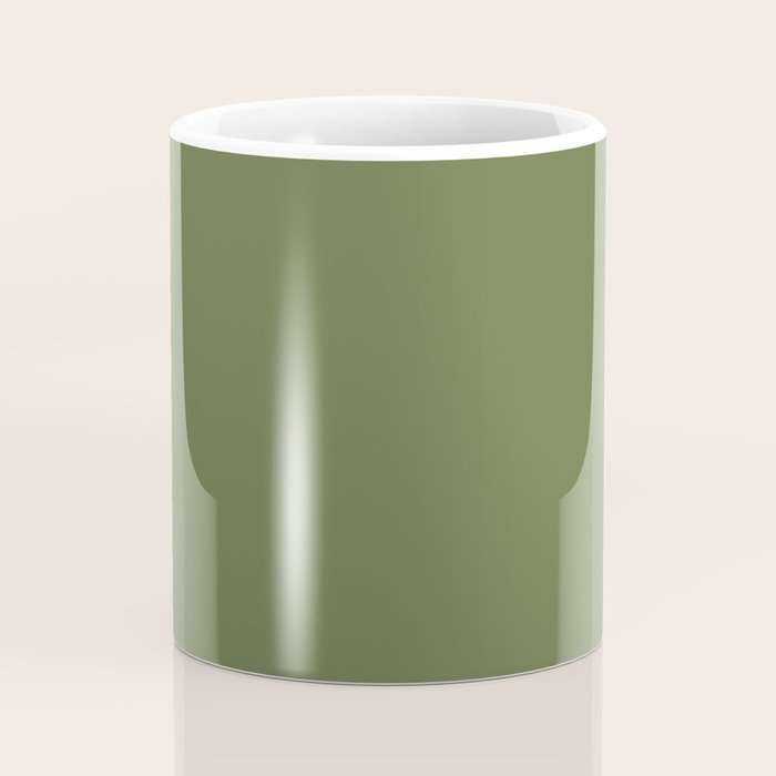 Olive Green Solid Mod Color Coffee Mug Gallery Image 4