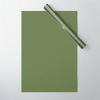 Olive Green Solid Mod Color Wrapping Paper Gallery Image 1