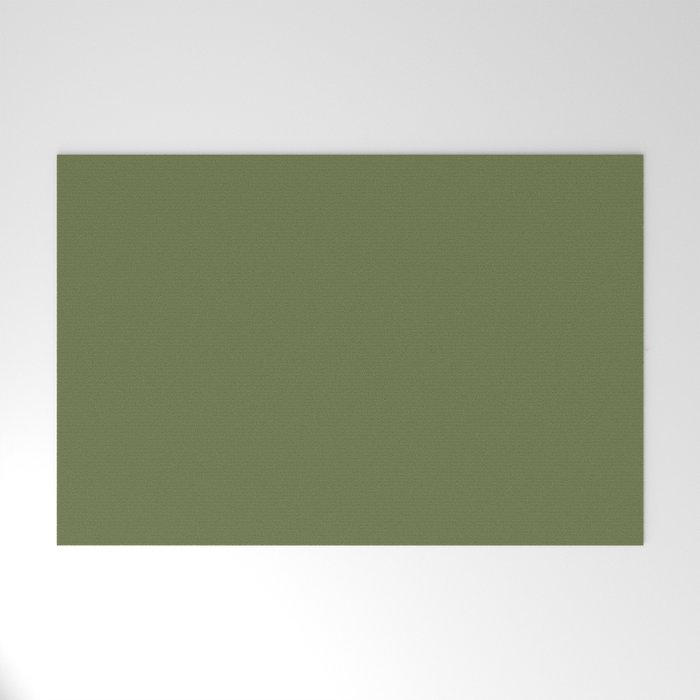 Olive Green Solid Mod Color Welcome Mat Gallery Image 1