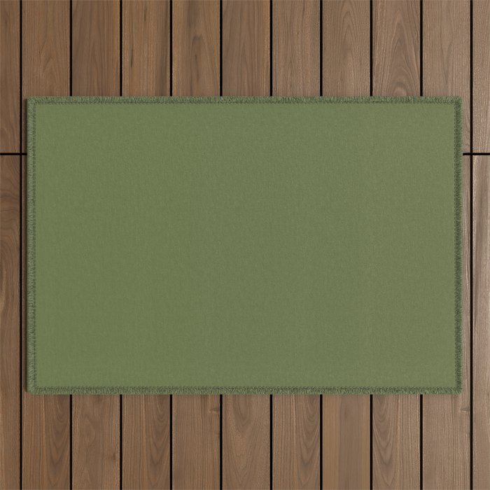 Olive Green Solid Mod Color Outdoor Rug Gallery Image 1