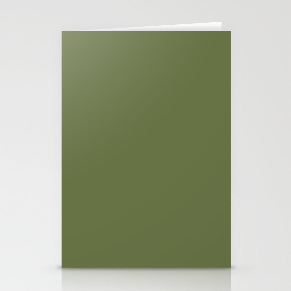 Olive Green Solid Mod Color Stationery Card Gallery Image 2