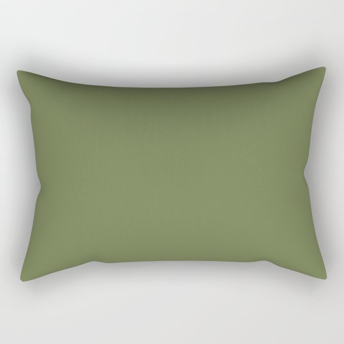 Olive Green Solid Mod Color Rectangular Pillow Gallery Image 2