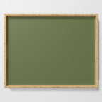 Olive Green Solid Mod Color Serving Tray Gallery Image 1
