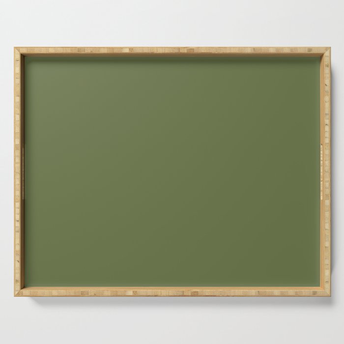 Olive Green Solid Mod Color Serving Tray Gallery Image 1