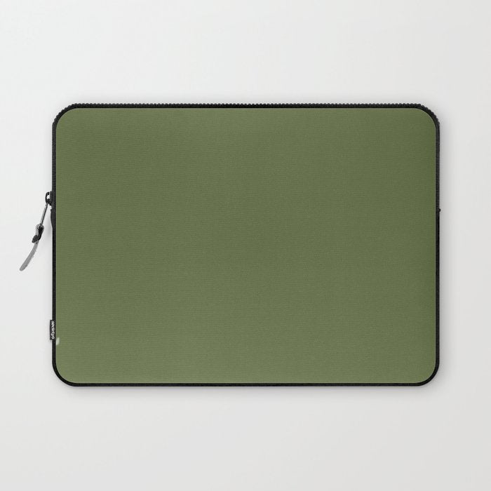 Olive Green Solid Mod Color Laptop Sleeve Gallery Image 1