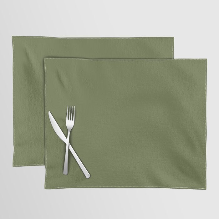 Olive Green Solid Mod Color Placemat Gallery Image 1