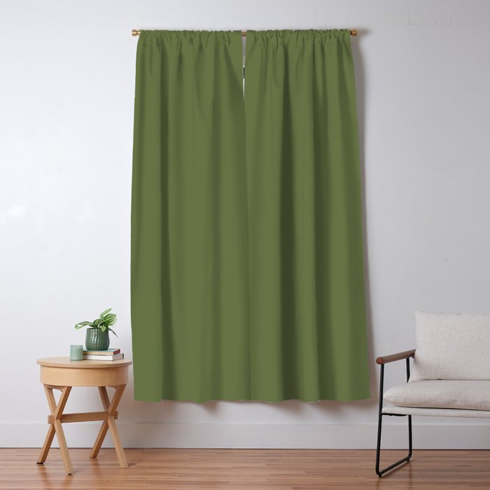 Olive Green Solid Mod Color Window Curtain Gallery Image 5