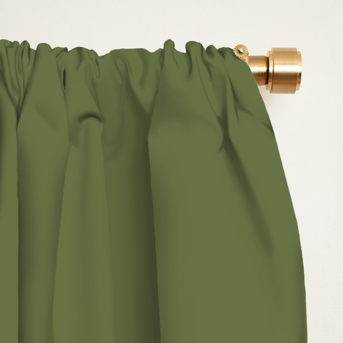 Olive Green Solid Mod Color Window Curtain Gallery Image 2