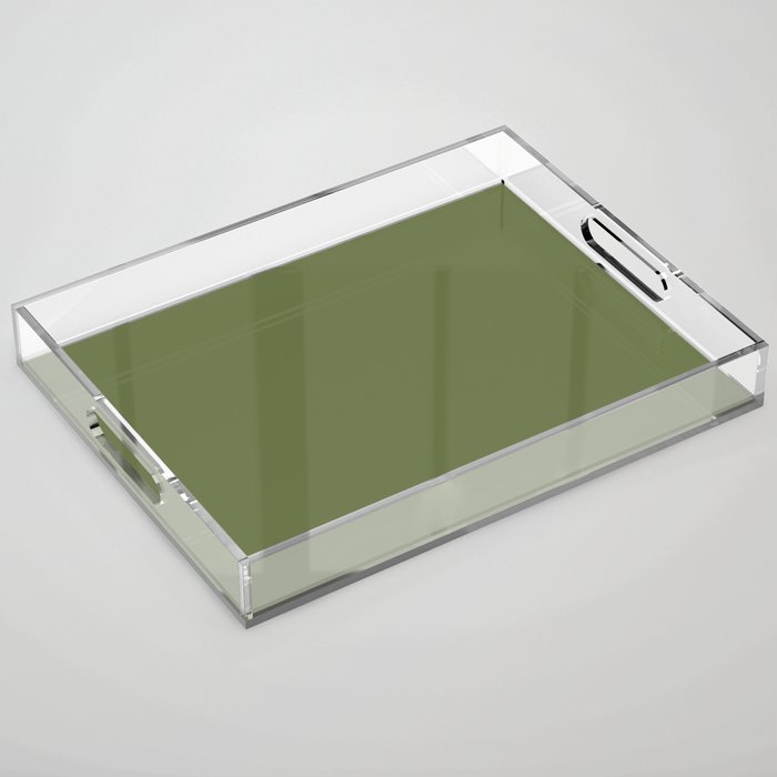 Olive Green Solid Mod Color Acrylic Tray Gallery Image 1