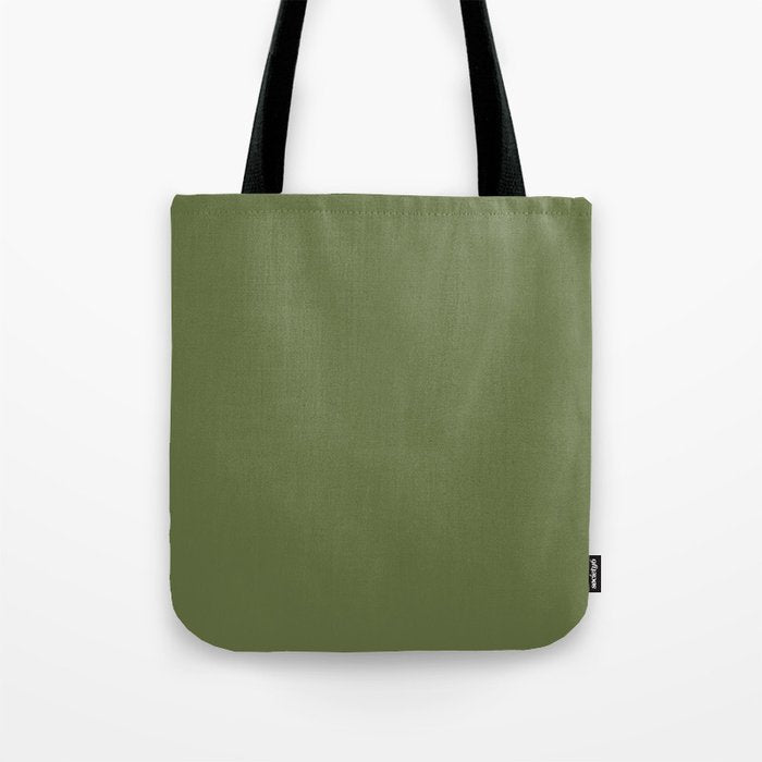 Olive Green Solid Mod Color Tote Bag Gallery Image 1