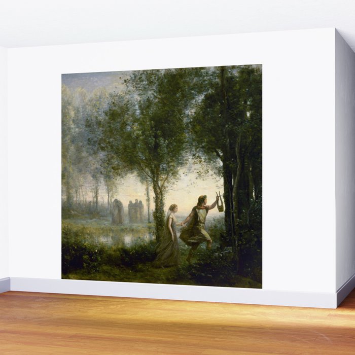 Jean-Baptiste-Camille Corot "Orpheus Leading Eurydice from the Underworld" Wall Mural Gallery Image 2