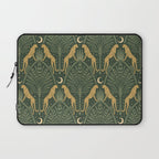 Night Cheetahs - Fern Green and Gold Laptop Sleeve Gallery Image 1