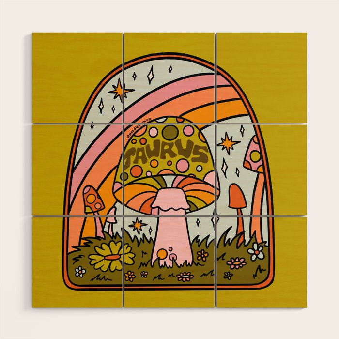 Taurus Mushroom Wood Wall Art Gallery Image 1
