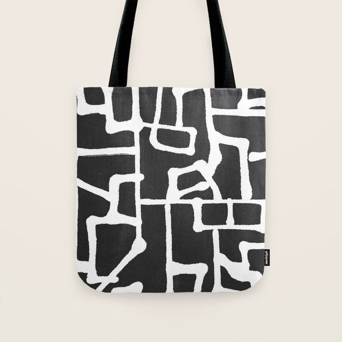 abstract-black and white Tote Bag Gallery Image 1