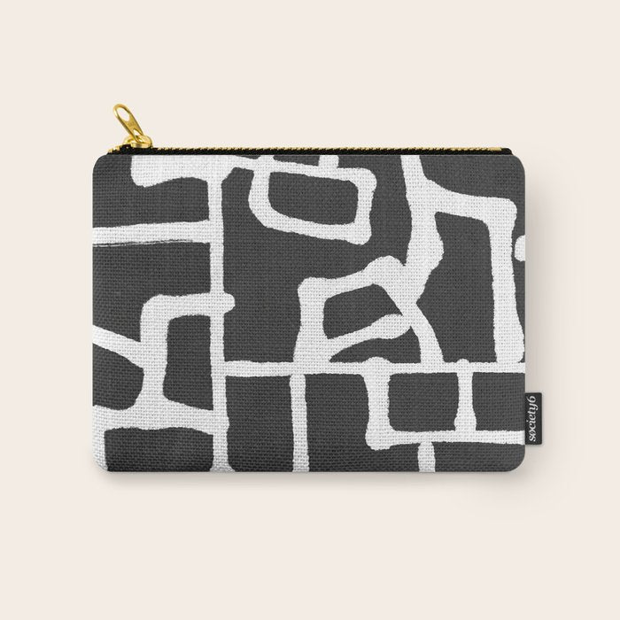 abstract-black and white Carry All Pouch Gallery Image 1