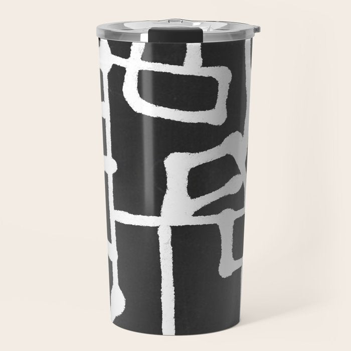 abstract-black and white Travel Mug Gallery Image 1