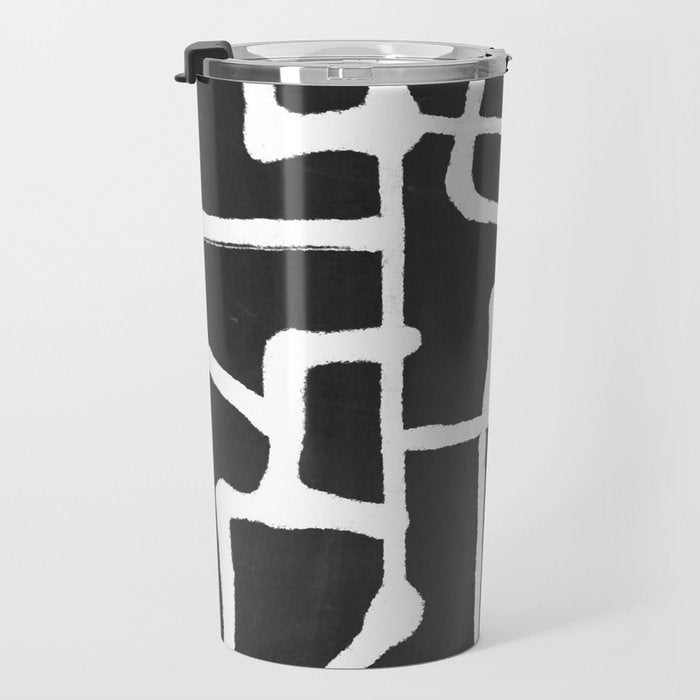 abstract-black and white Travel Mug Gallery Image 3
