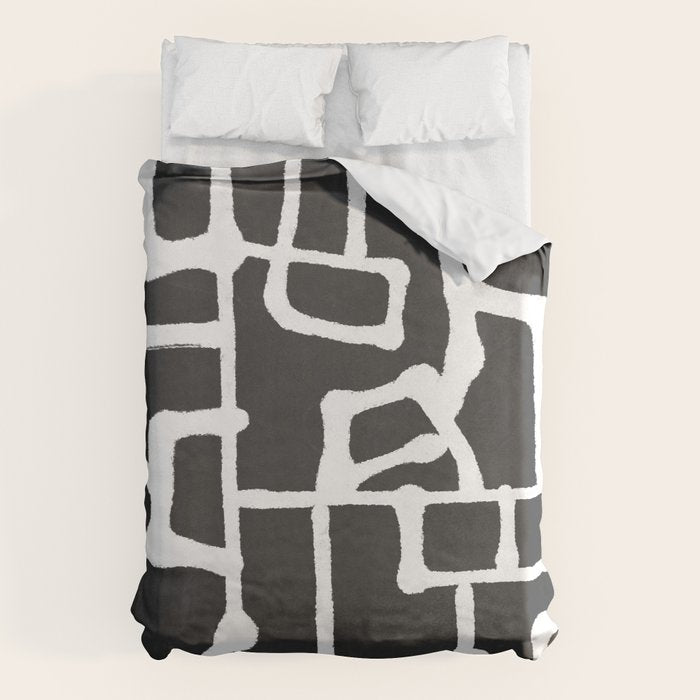 abstract-black and white Duvet Cover Gallery Image 6
