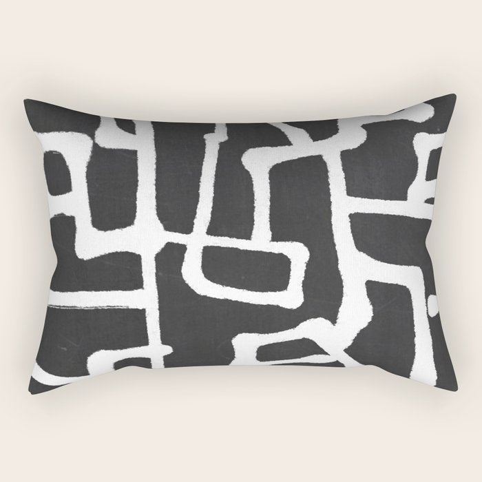 abstract-black and white Rectangular Pillow Gallery Image 2