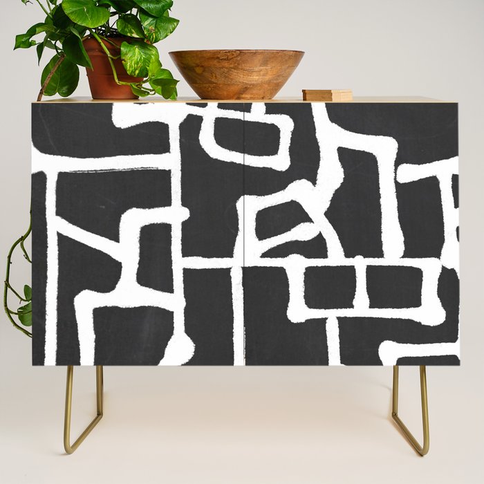 abstract-black and white Credenza Gallery Image 1