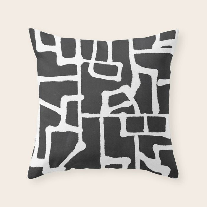 abstract-black and white Throw Pillow Gallery Image 6