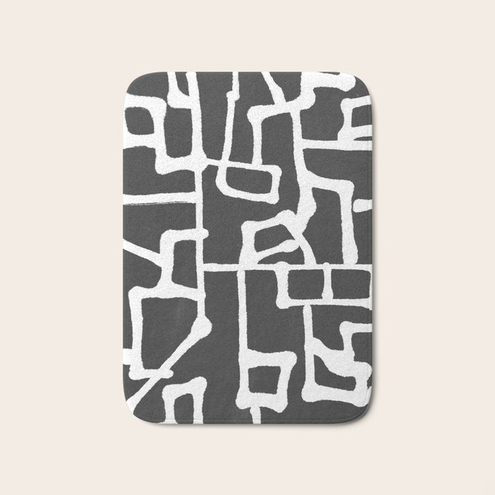 abstract-black and white Bath Mat Gallery Image 1