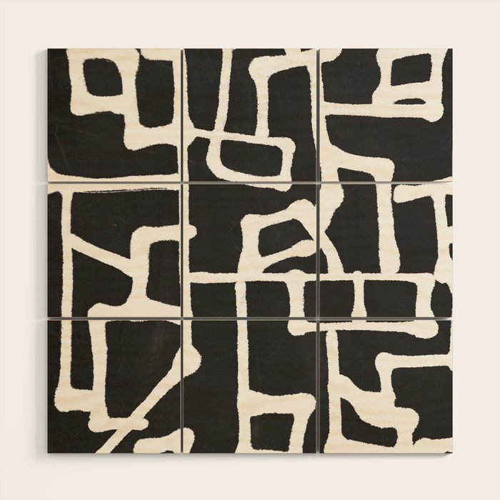 abstract-black and white Wood Wall Art Gallery Image 1
