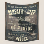 Bless Those Who Serve Beneath the Deep - The Submariner's Hymn Wall Tapestry Gallery Image 4