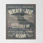 Bless Those Who Serve Beneath the Deep - The Submariner's Hymn Throw Blanket Gallery Image 2