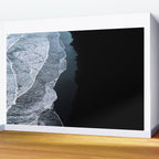 Minimalist Waves on a black sand beach in Iceland - Landscape Photography Wall Mural Gallery Image 2