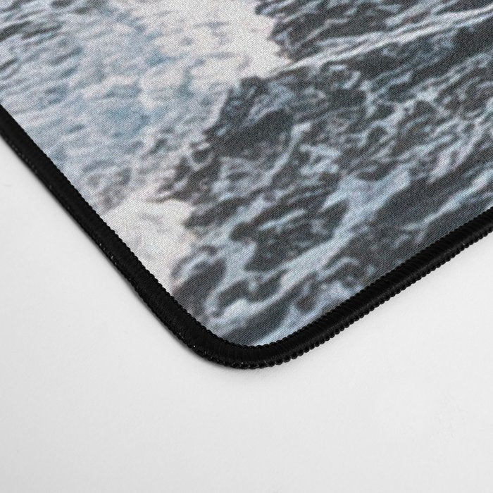 Minimalist Waves on a black sand beach in Iceland - Landscape Photography Desk Mat Gallery Image 4