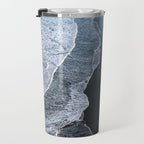 Minimalist Waves on a black sand beach in Iceland - Landscape Photography Travel Mug Gallery Image 3