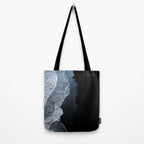 Minimalist Waves on a black sand beach in Iceland - Landscape Photography Tote Bag Gallery Image 2