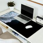 Minimalist Waves on a black sand beach in Iceland - Landscape Photography Desk Mat Gallery Image 2