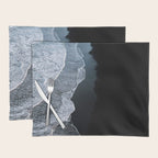 Minimalist Waves on a black sand beach in Iceland - Landscape Photography Placemat Gallery Image 1