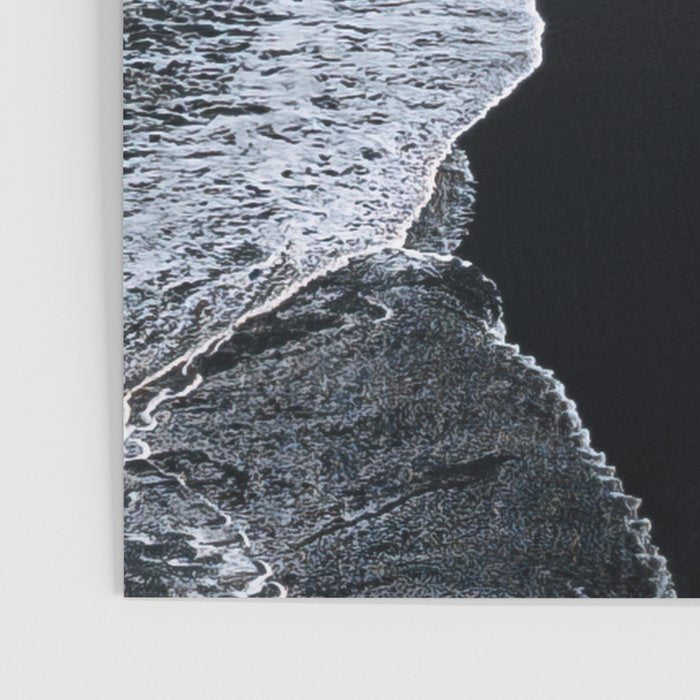 Minimalist Waves on a black sand beach in Iceland - Landscape Photography Poster Gallery Image 3