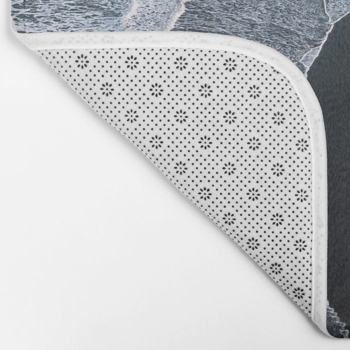 Minimalist Waves on a black sand beach in Iceland - Landscape Photography Bath Mat Gallery Image 2