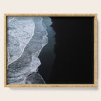 Minimalist Waves on a black sand beach in Iceland - Landscape Photography Serving Tray Gallery Image 1