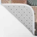 Retro Flowers Check Pattern II Bath Mat Gallery Image 2