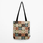 Retro Flowers Check Pattern II Tote Bag Gallery Image 2