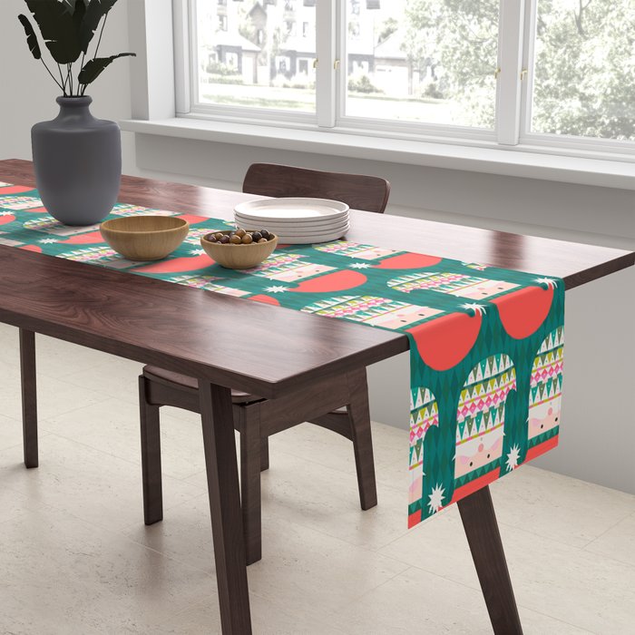 Happy Holidays Santa Claus Table Runner Gallery Image 2