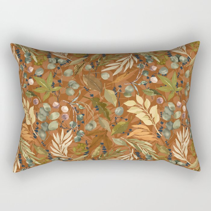Autumn leafy wild forest B Rectangular Pillow Gallery Image 2