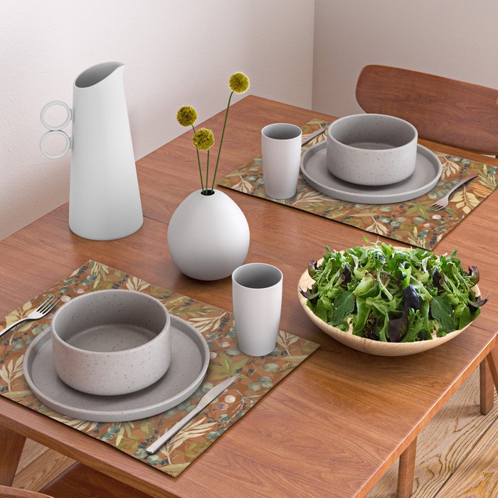 Autumn leafy wild forest B Placemat Gallery Image 2
